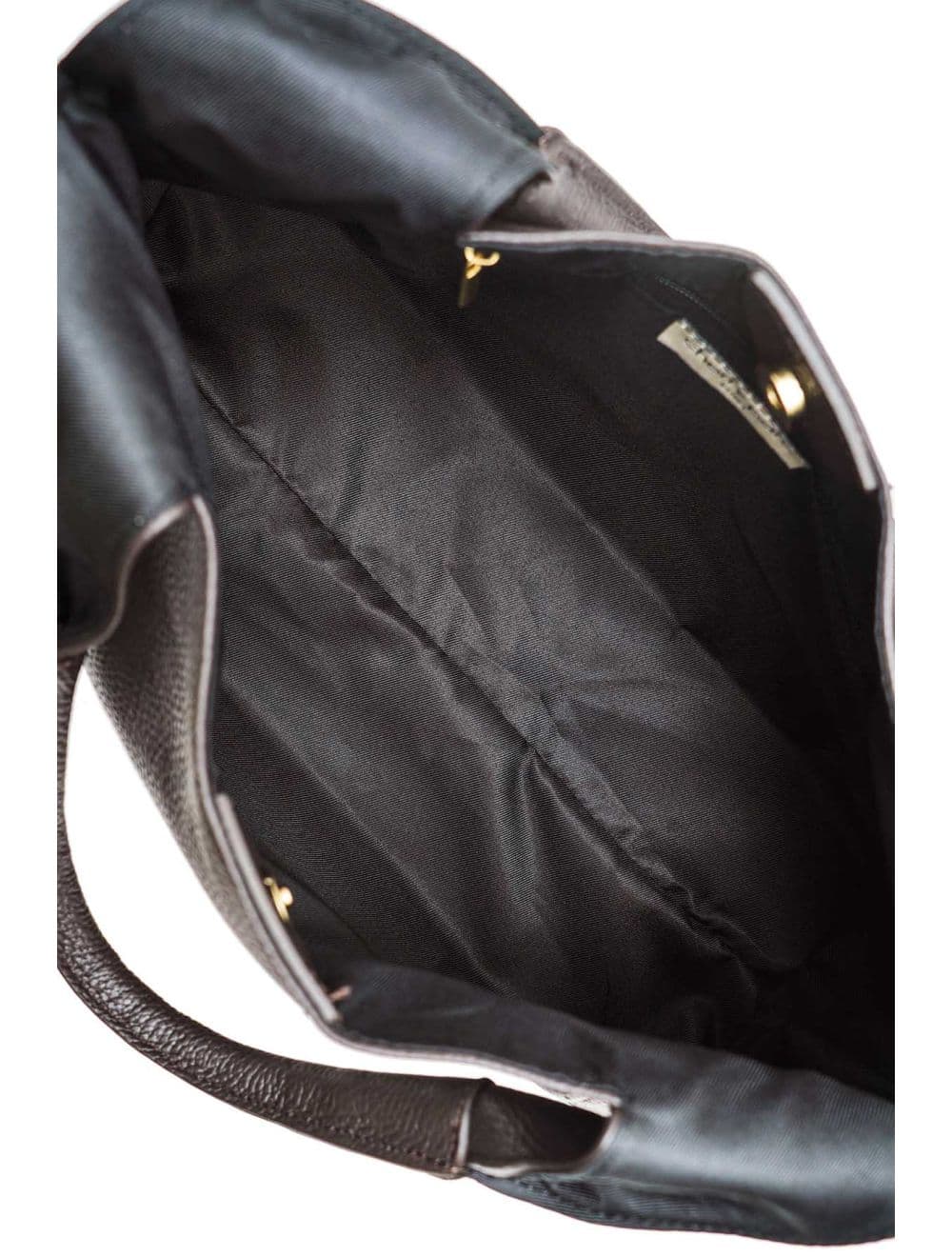 Sac Porté Épaule En Cuir De Vachette Grainée 4175 ANGÉLINE-Chocolat