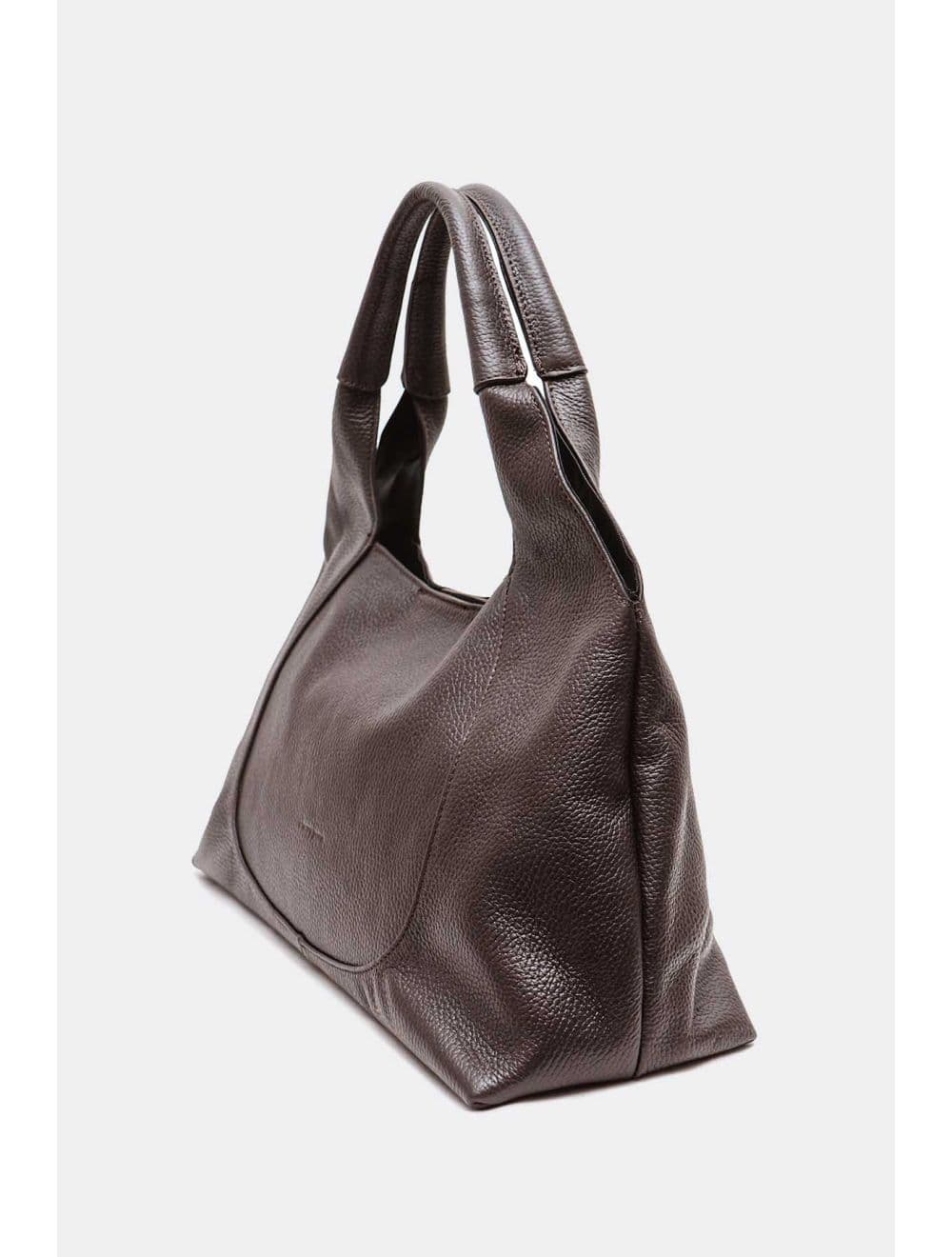 Sac Porté Épaule En Cuir De Vachette Grainée 4175 ANGÉLINE-Chocolat — vue 3