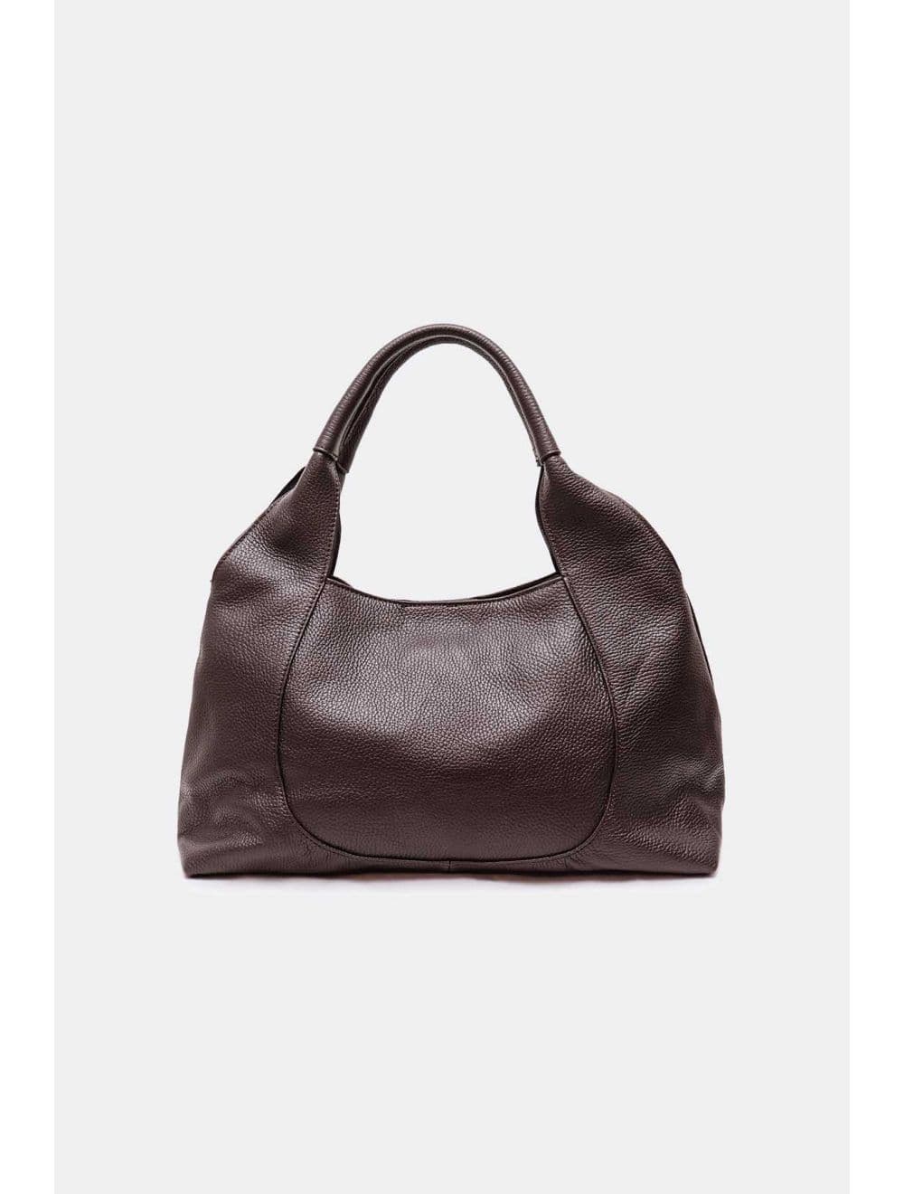 Sac Porté Épaule En Cuir De Vachette Grainée 4175 ANGÉLINE-Chocolat — vue 4