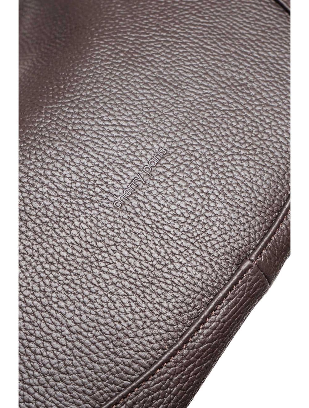 Sac Porté Épaule En Cuir De Vachette Grainée 4175 ANGÉLINE-Chocolat — vue 5