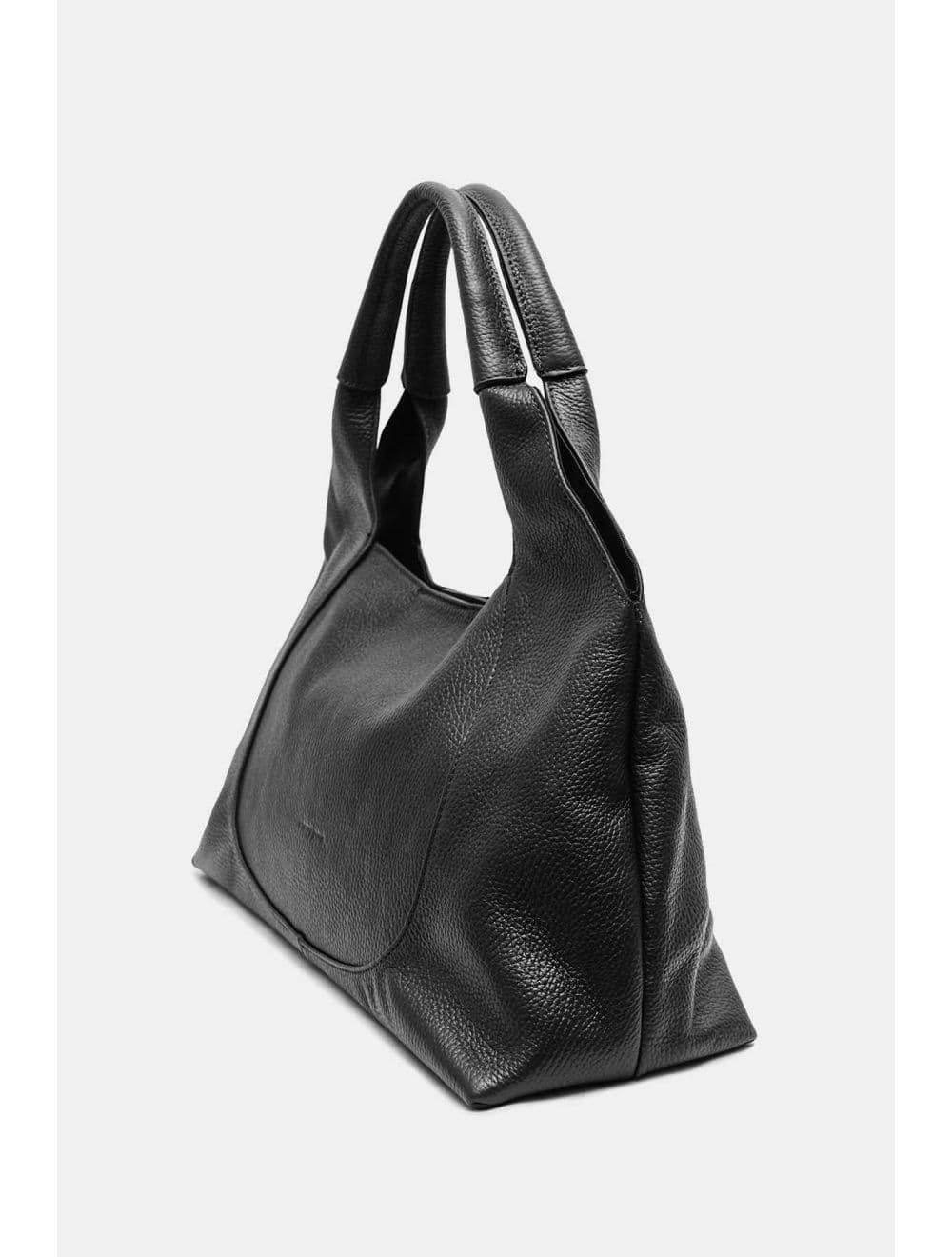 Sac Porté Épaule En Cuir De Vachette Grainée 4175 ANGÉLINE-Noir — vue 2