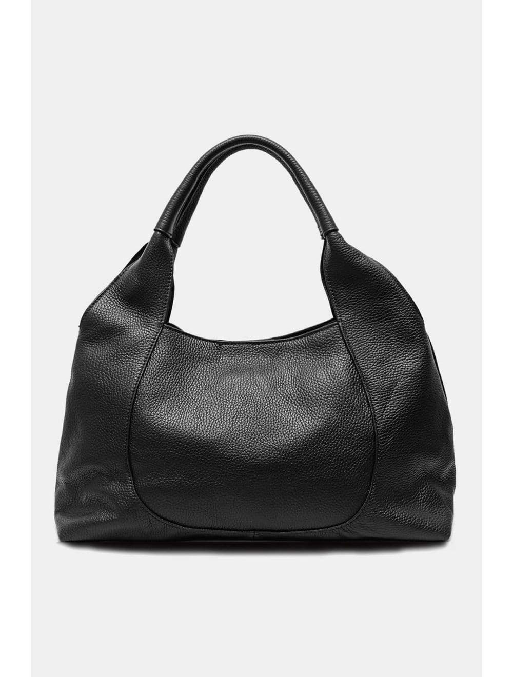 Sac Porté Épaule En Cuir De Vachette Grainée 4175 ANGÉLINE-Noir — vue 3