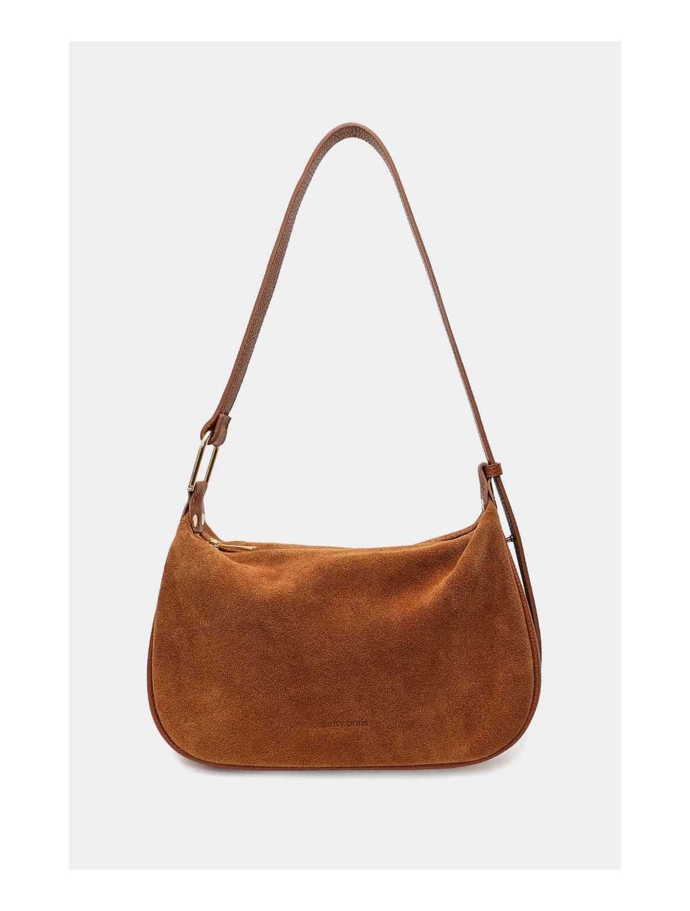 Sac Double Porté En Croûte de Cuir Vachette Suède 4159 AMICIE SUEDE-Cognac — vue 2