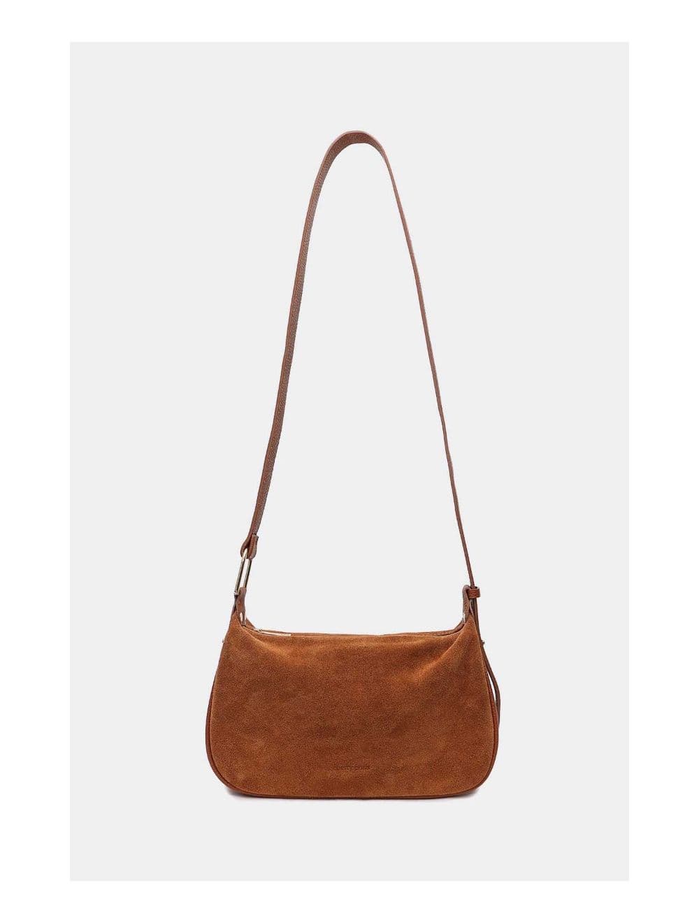 Sac Double Porté En Croûte de Cuir Vachette Suède 4159 AMICIE SUEDE-Cognac — vue 3
