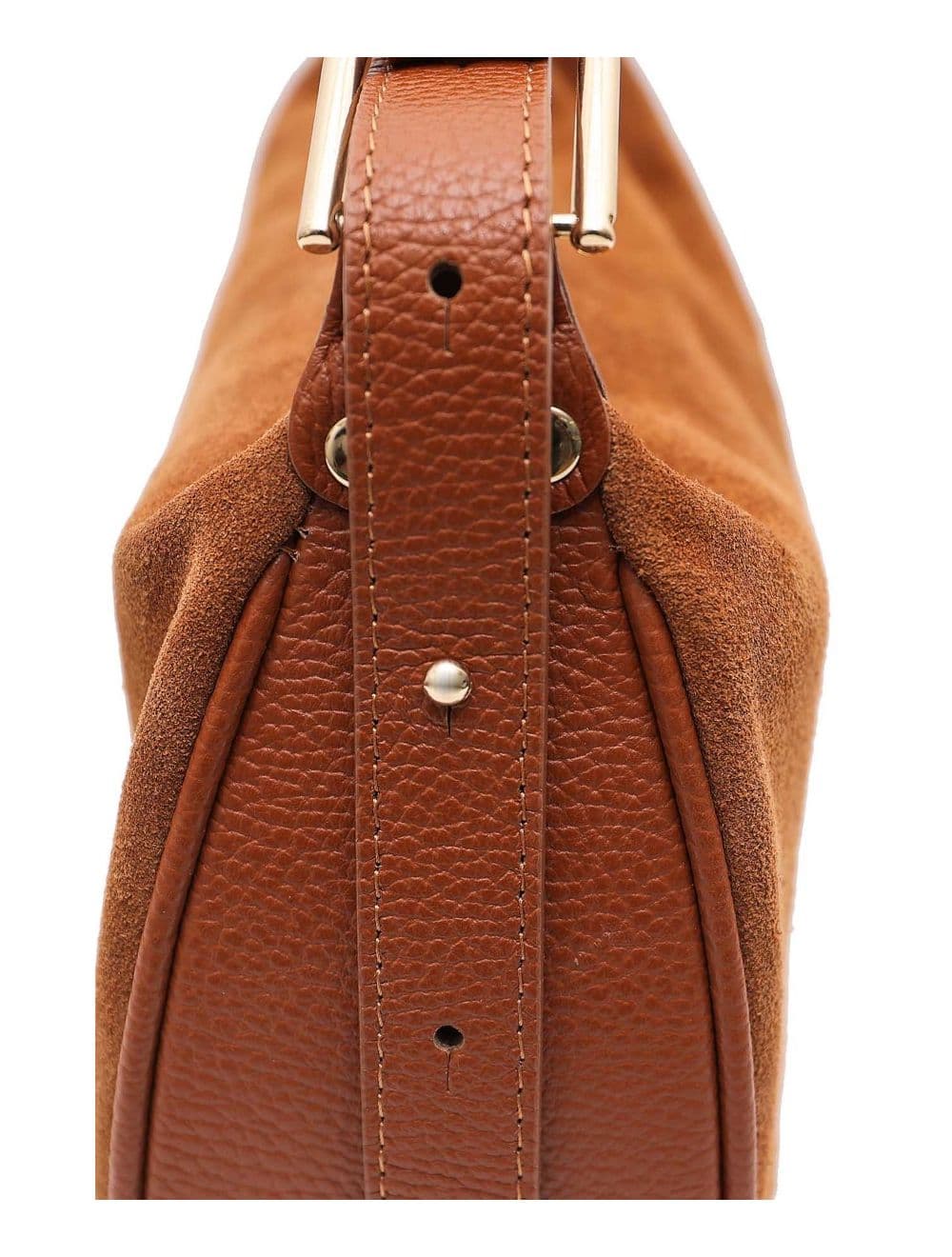 Sac Double Porté En Croûte de Cuir Vachette Suède 4159 AMICIE SUEDE-Cognac — vue 5