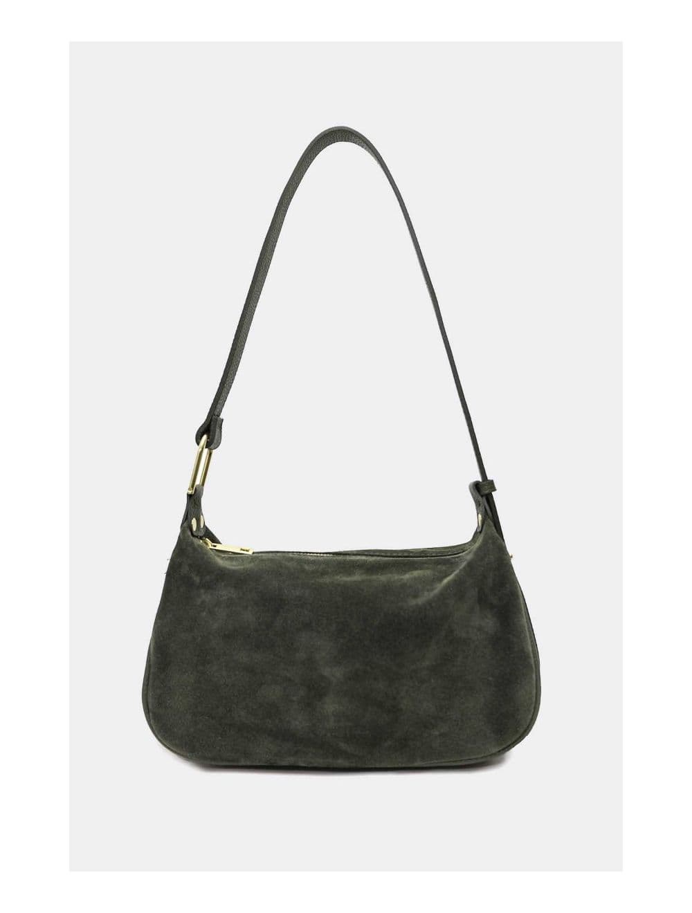 Sac Double Porté En Croûte de Cuir Vachette Suède 4159 AMICIE SUEDE-Kaki — vue 2