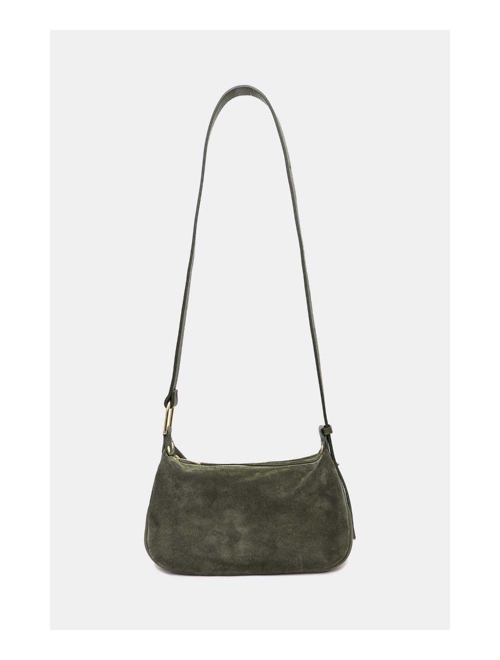 Sac Double Porté En Croûte de Cuir Vachette Suède 4159 AMICIE SUEDE-Kaki — vue 3