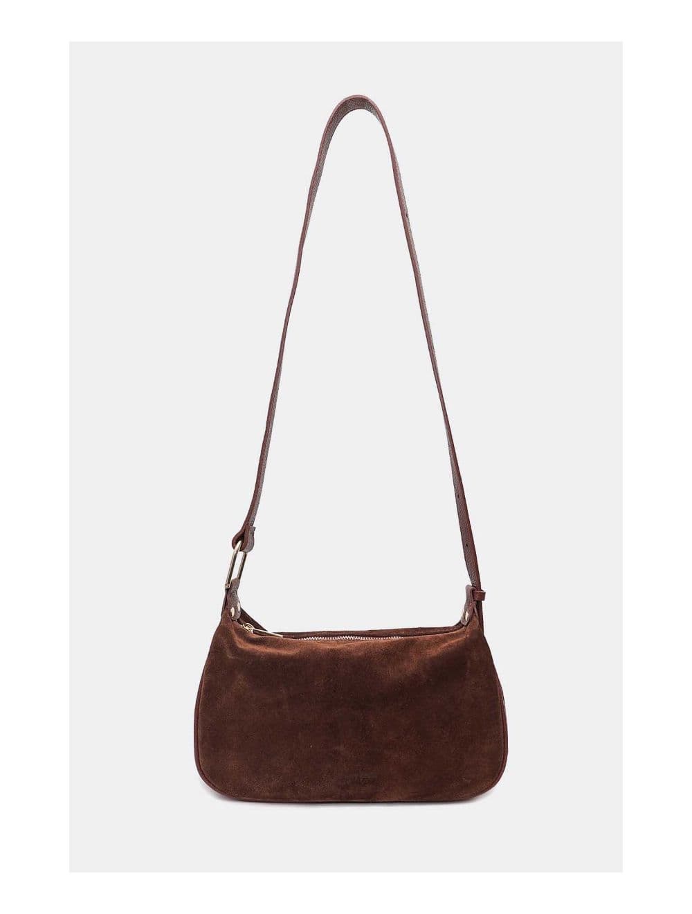 Sac Double Porté En Croûte de Cuir Vachette Suède 4159 AMICIE SUEDE-Marron — vue 3