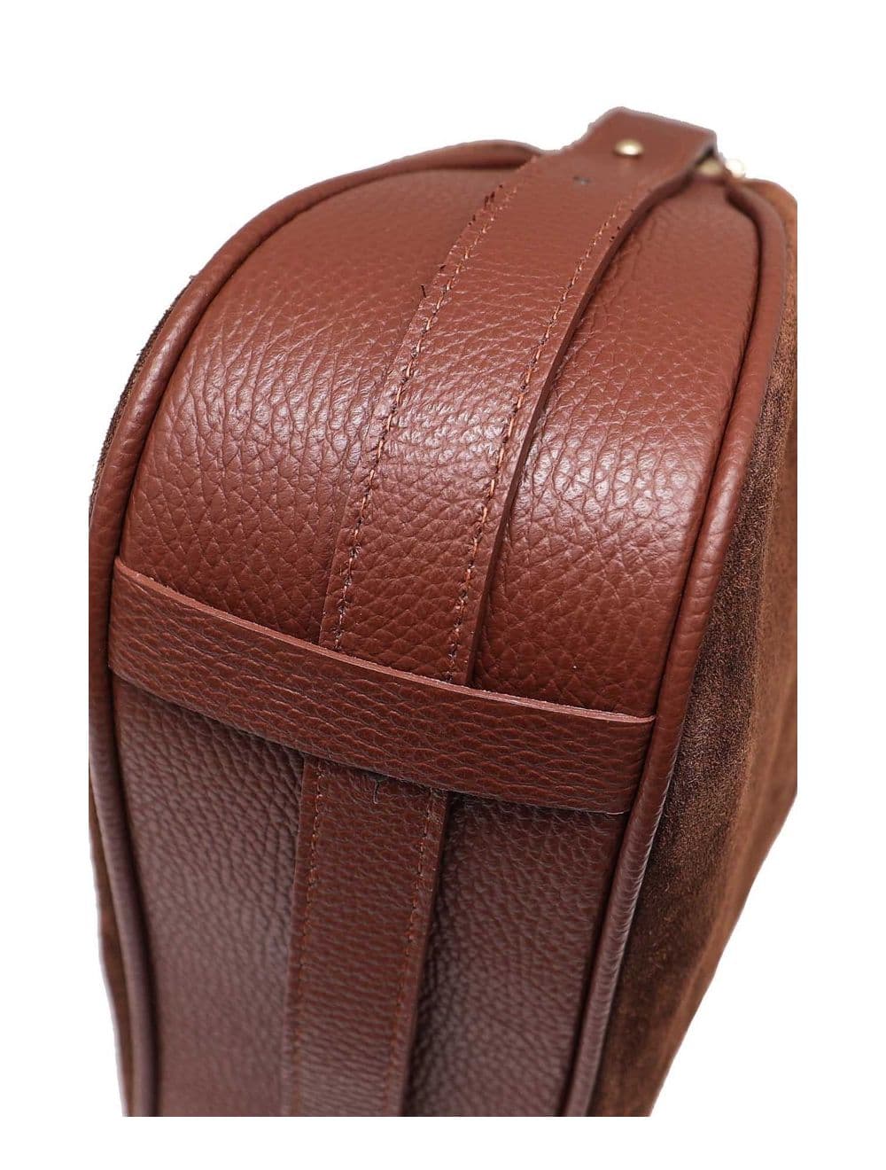 Sac Double Porté En Croûte de Cuir Vachette Suède 4159 AMICIE SUEDE-Marron — vue 5