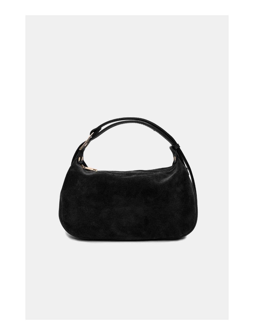 Sac Double Porté En Croûte de Cuir Vachette Suède 4159 AMICIE SUEDE-Noir — vue 2