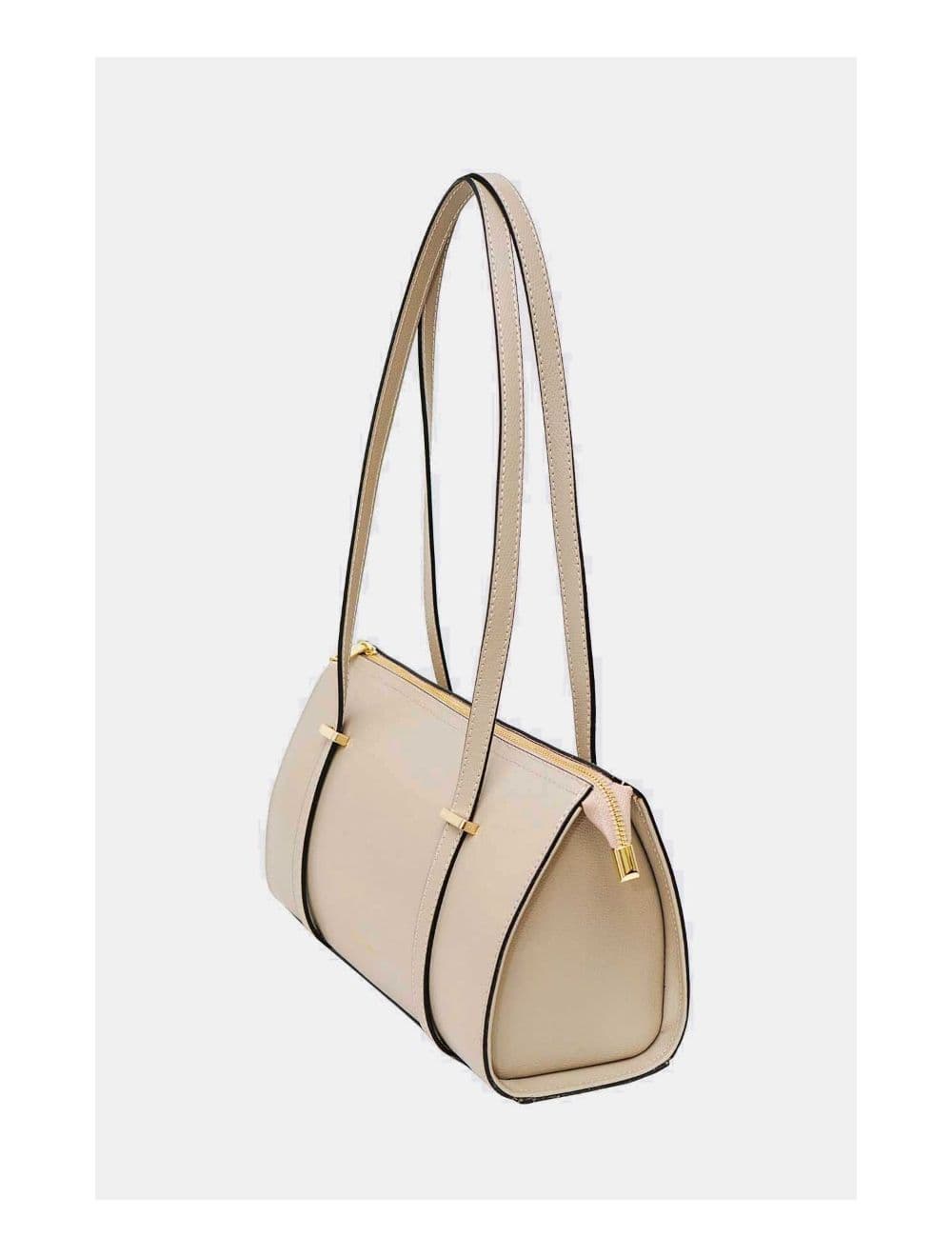 Sac Forme Bowling Porté épaule en Croûte de Cuir Vachette NIAME 4098-Taupe — vue 3