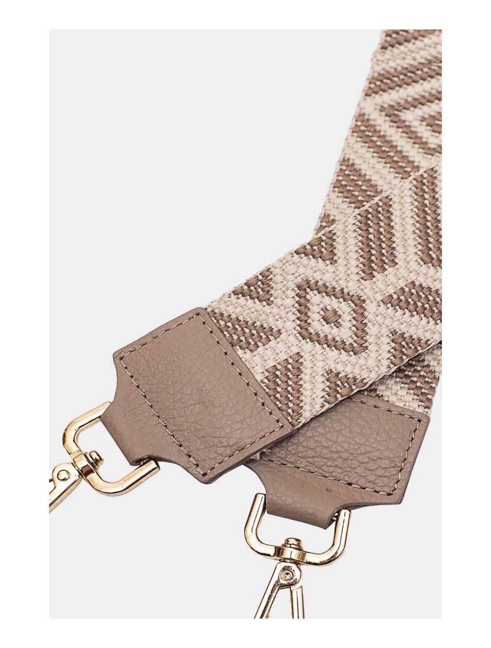Sangle Bandoulière en Toile Coton Garnie en Cuir Vachette Grainé-ARTEMIS 9003-taupe — vue 3