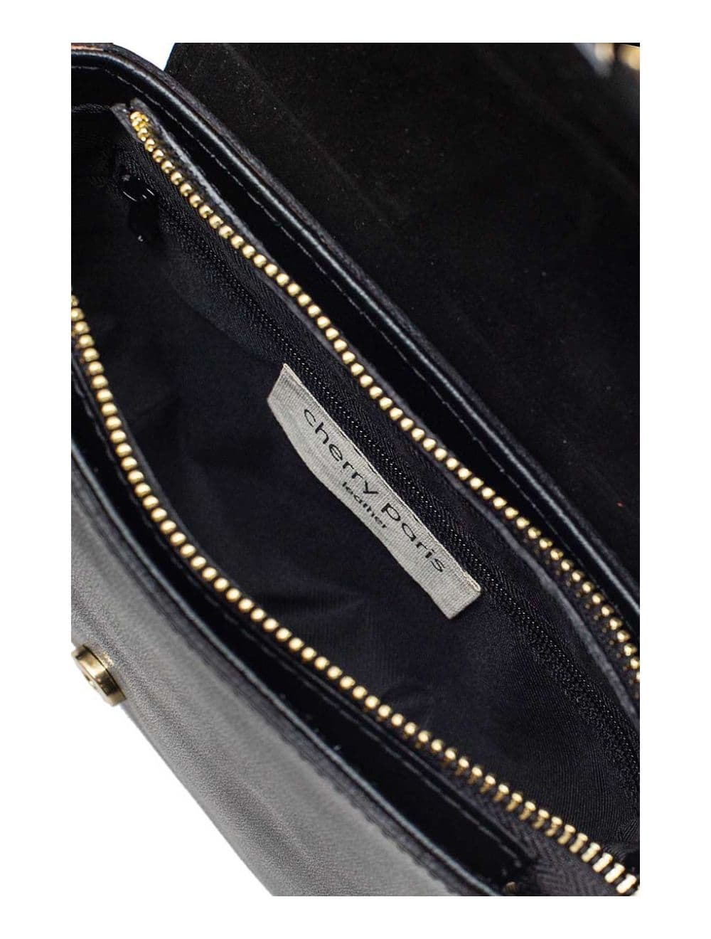 Sac Porté épaule En cuir de Vachette Grainée-HERMINE 4063-Noir — vue 4