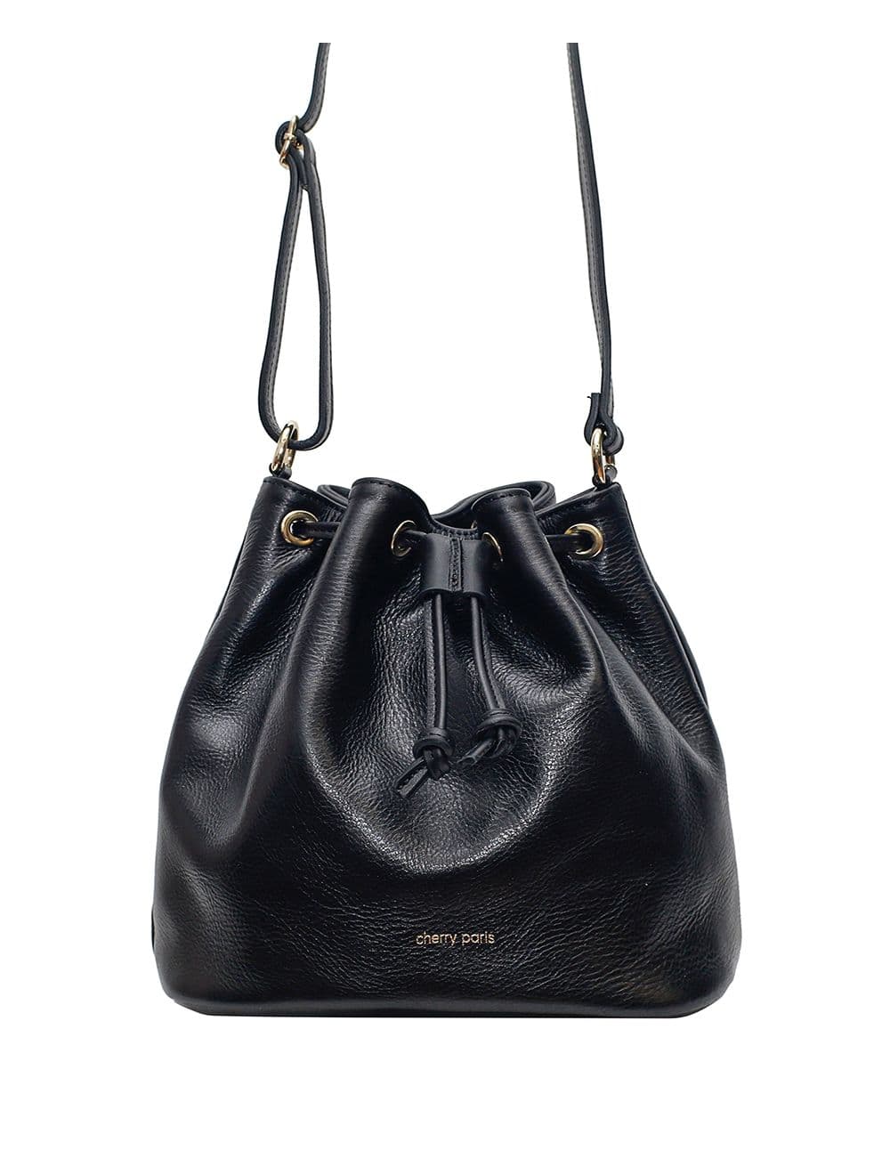 Sac bourse en cuir de vachette collet-LINDA 4009-Noir