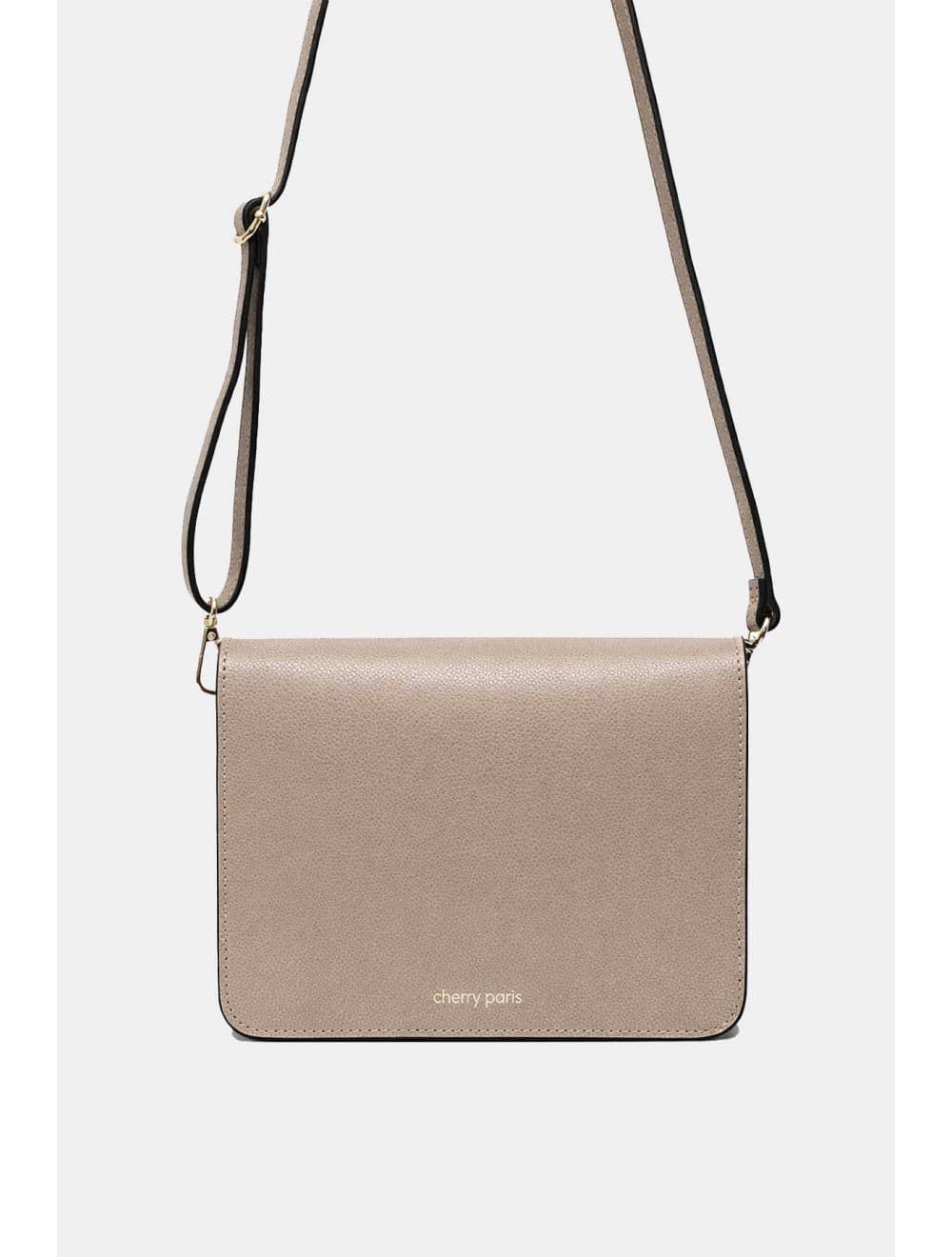 Sac Besace En Cuir De Vachette 4186 MANUELA PALMELLATO-Taupe — vue 3