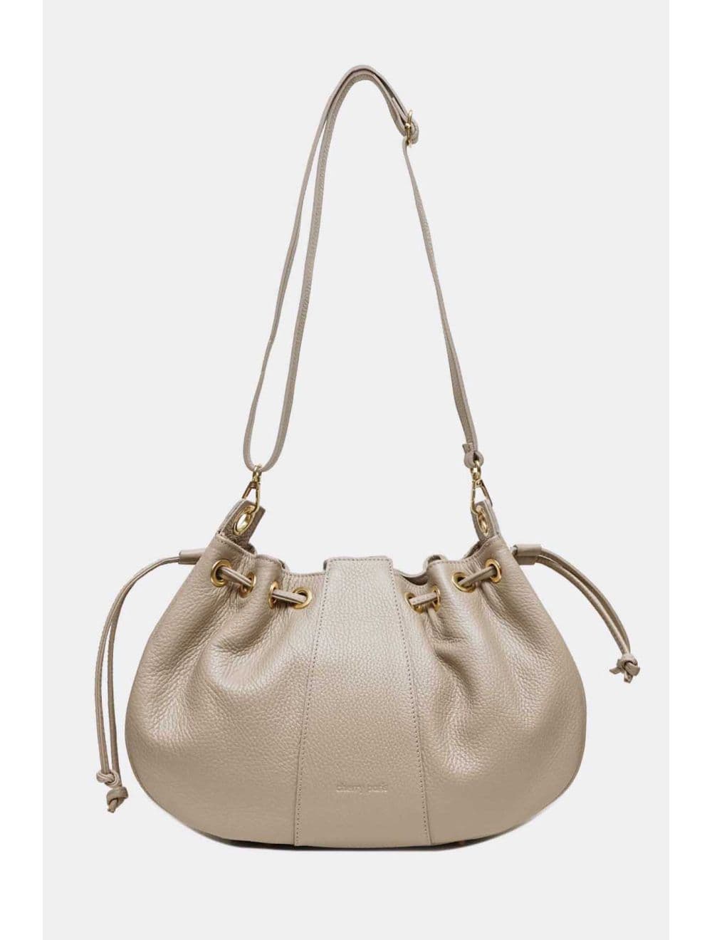 Sac Bourse Bandoulière En Cuir De Vachette Grainé 4198 ARWEN-Granite
