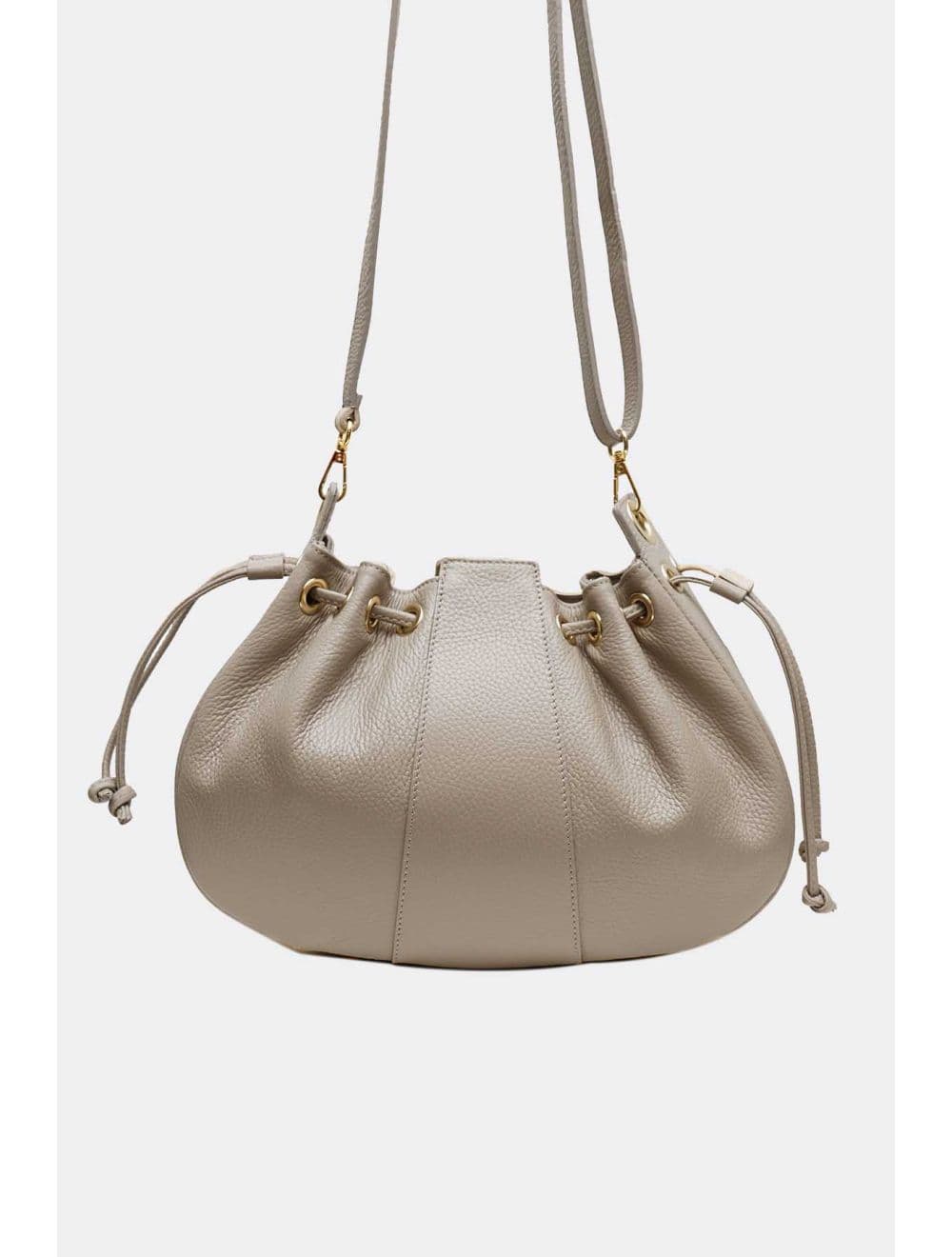 Sac Bourse Bandoulière En Cuir De Vachette Grainé 4198 ARWEN-Granite — vue 3