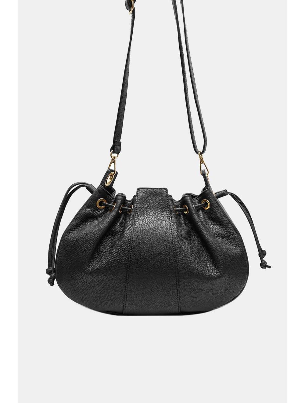 Sac Bourse Bandoulière En Cuir De Vachette Grainé 4198 ARWEN-Noir — vue 3