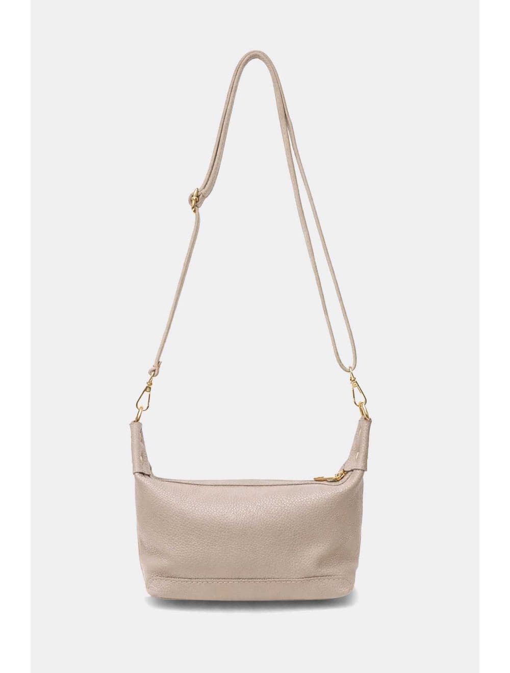Sac porté croisé en cuir de vachette grainée 4177 ARWEN-Beige