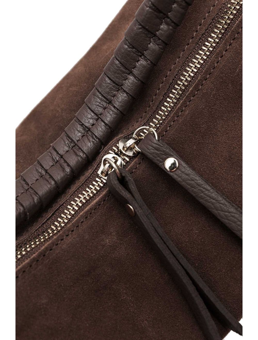 Sac Porté Épaule Croûte Cuir Vachette Suède et Grainée 4165 NADINE SUEDE-Chocolat — vue 4