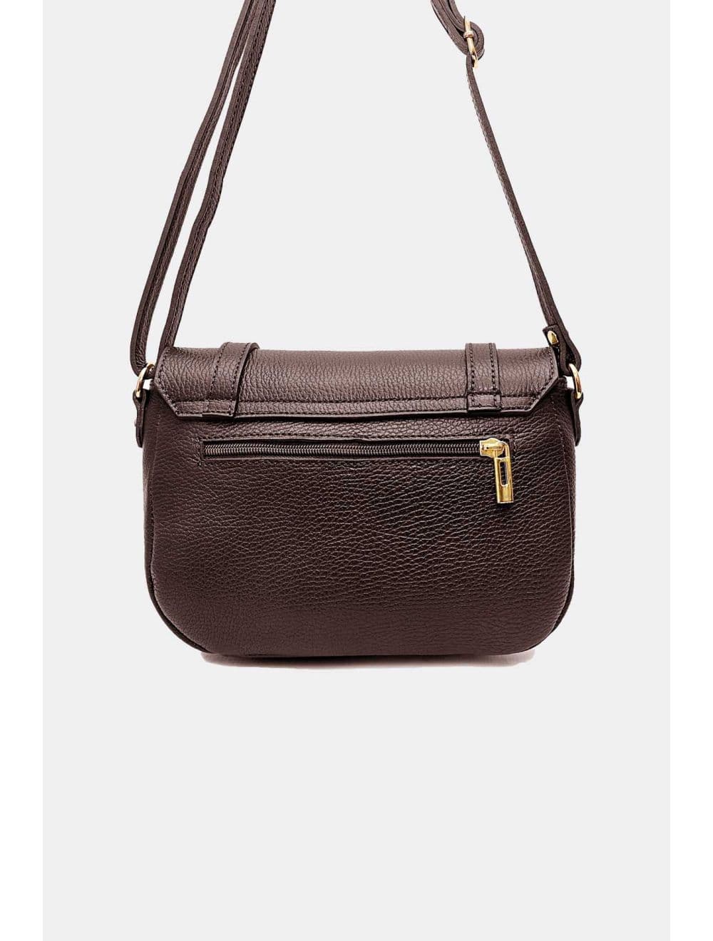 Sac Besace Porté Croisé En Cuir Vachette Grainé 4161 CALISTA-Chocolat — vue 4