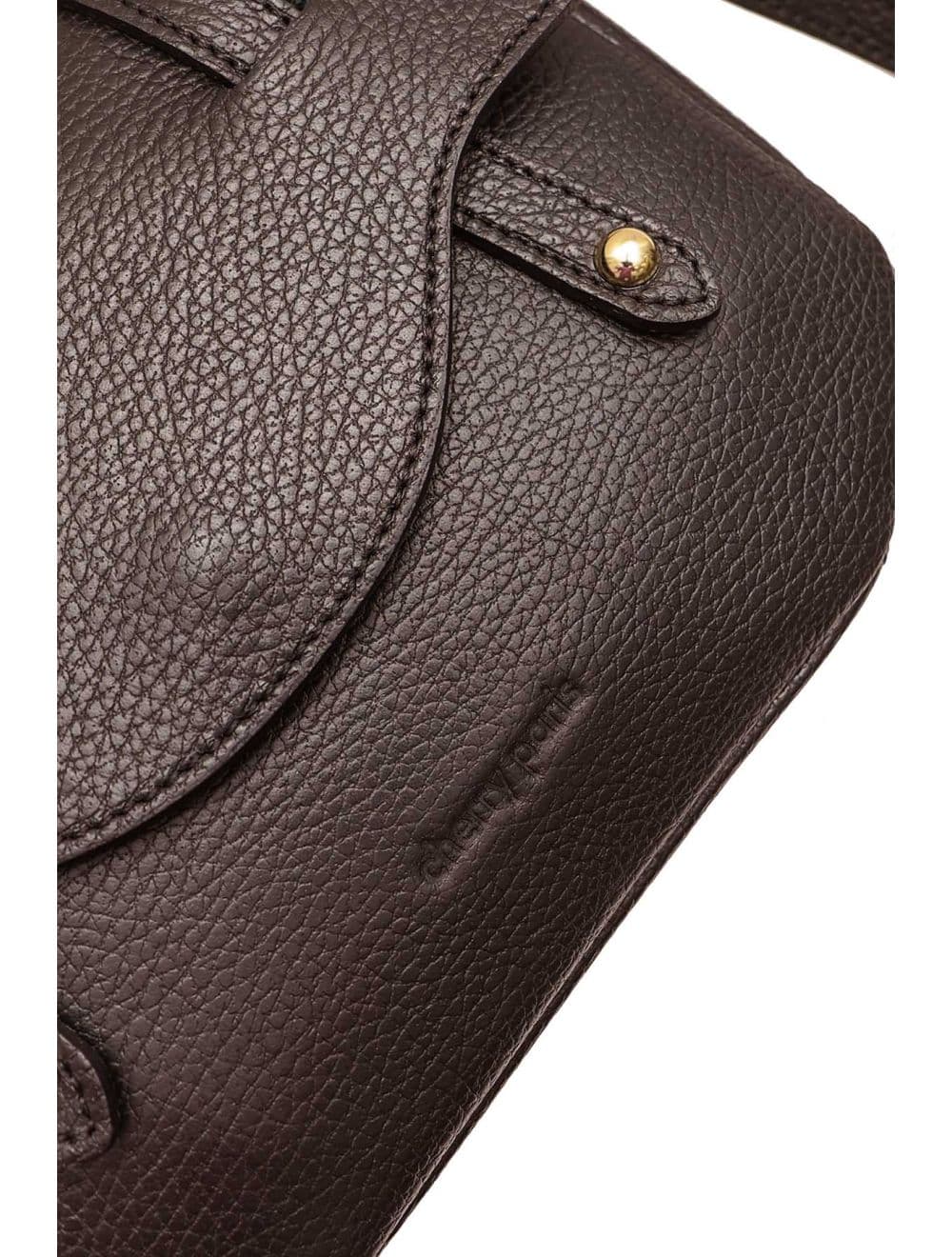 Sac Besace Porté Croisé En Cuir Vachette Grainé 4161 CALISTA-Chocolat — vue 5
