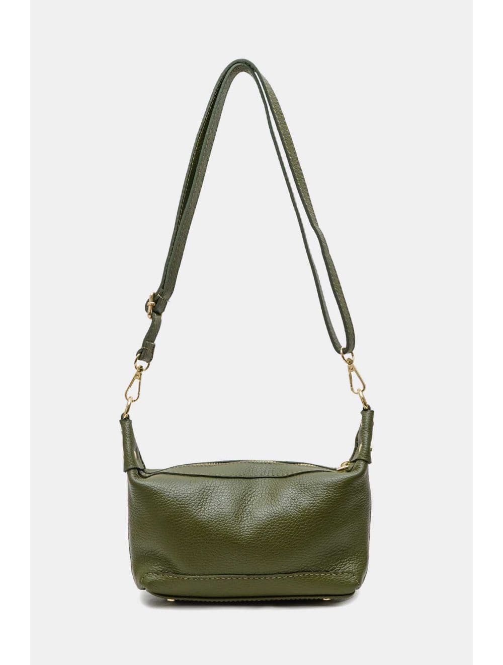 Sac porté croisé en cuir de vachette grainée 4177 ARWEN-Kaki