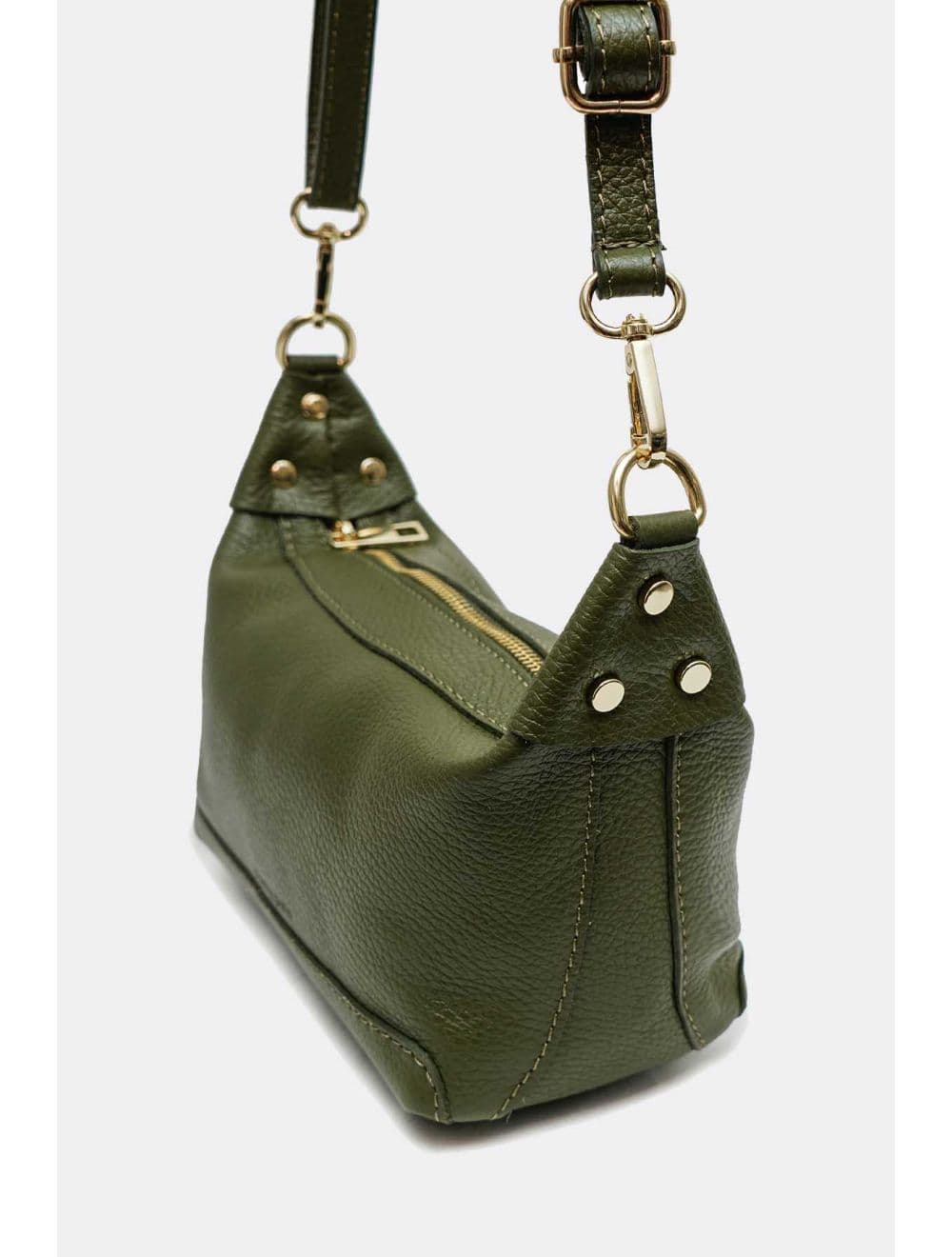 Sac porté croisé en cuir de vachette grainée 4177 ARWEN-Kaki — vue 2