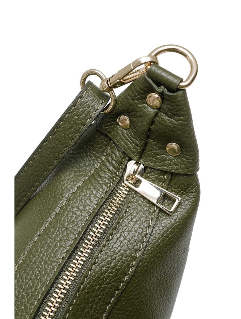 Sac porté croisé en cuir de vachette grainée 4177 ARWEN-Kaki — vue 4
