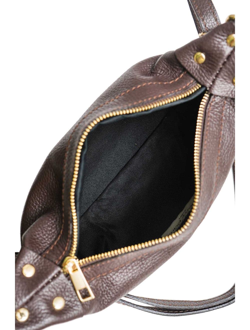 Sac porté croisé en cuir de vachette grainée 4177 ARWEN-Chocolat