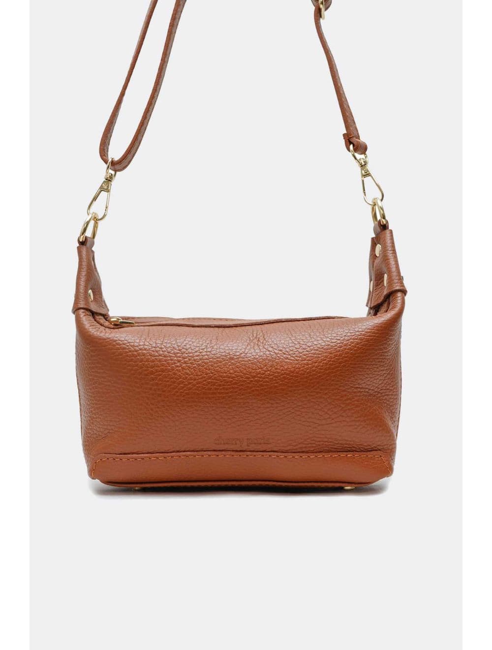 Sac porté croisé en cuir de vachette grainée 4177 ARWEN-Cognac — vue 3