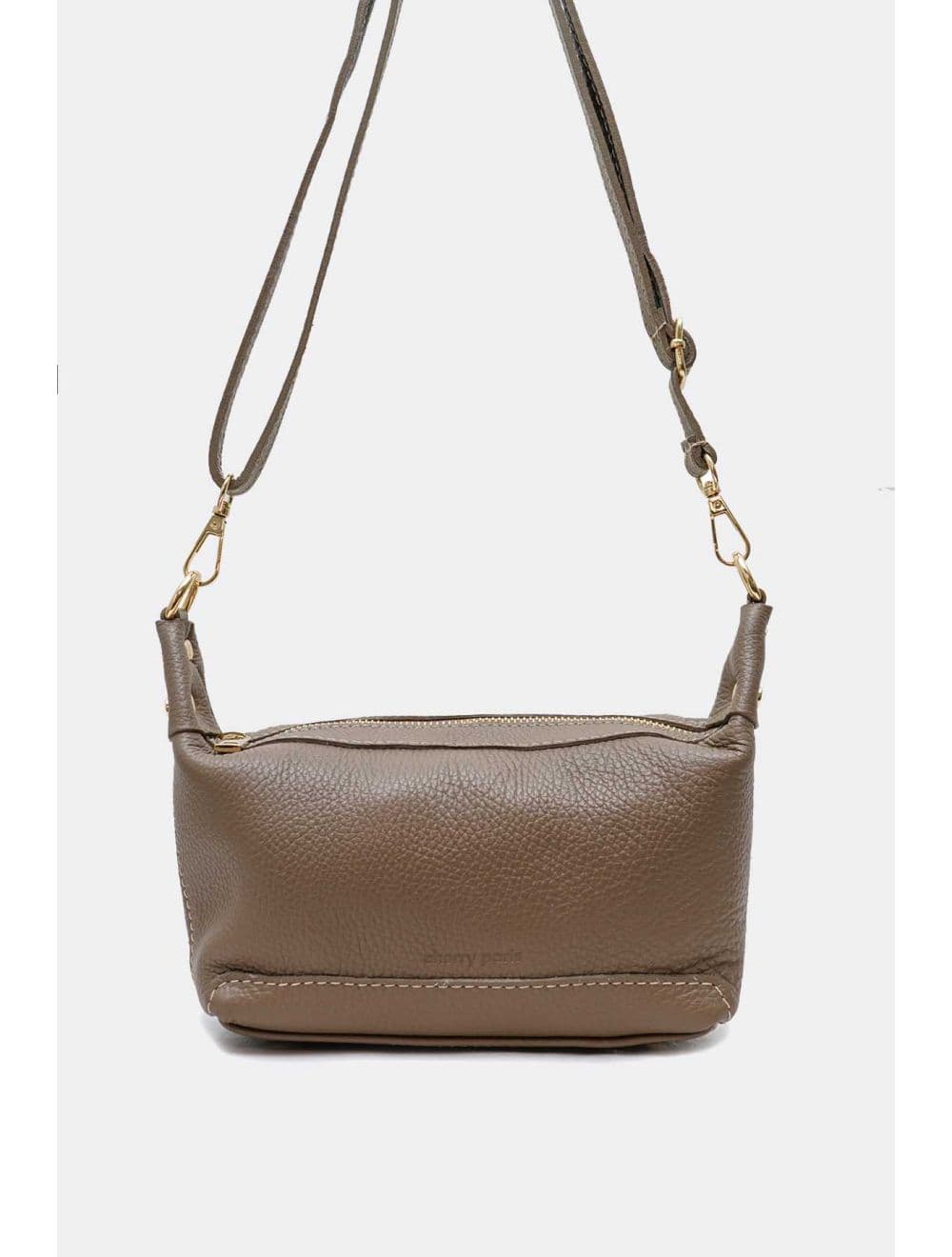 Sac porté croisé en cuir de vachette grainée 4177 ARWEN-Taupe — vue 4