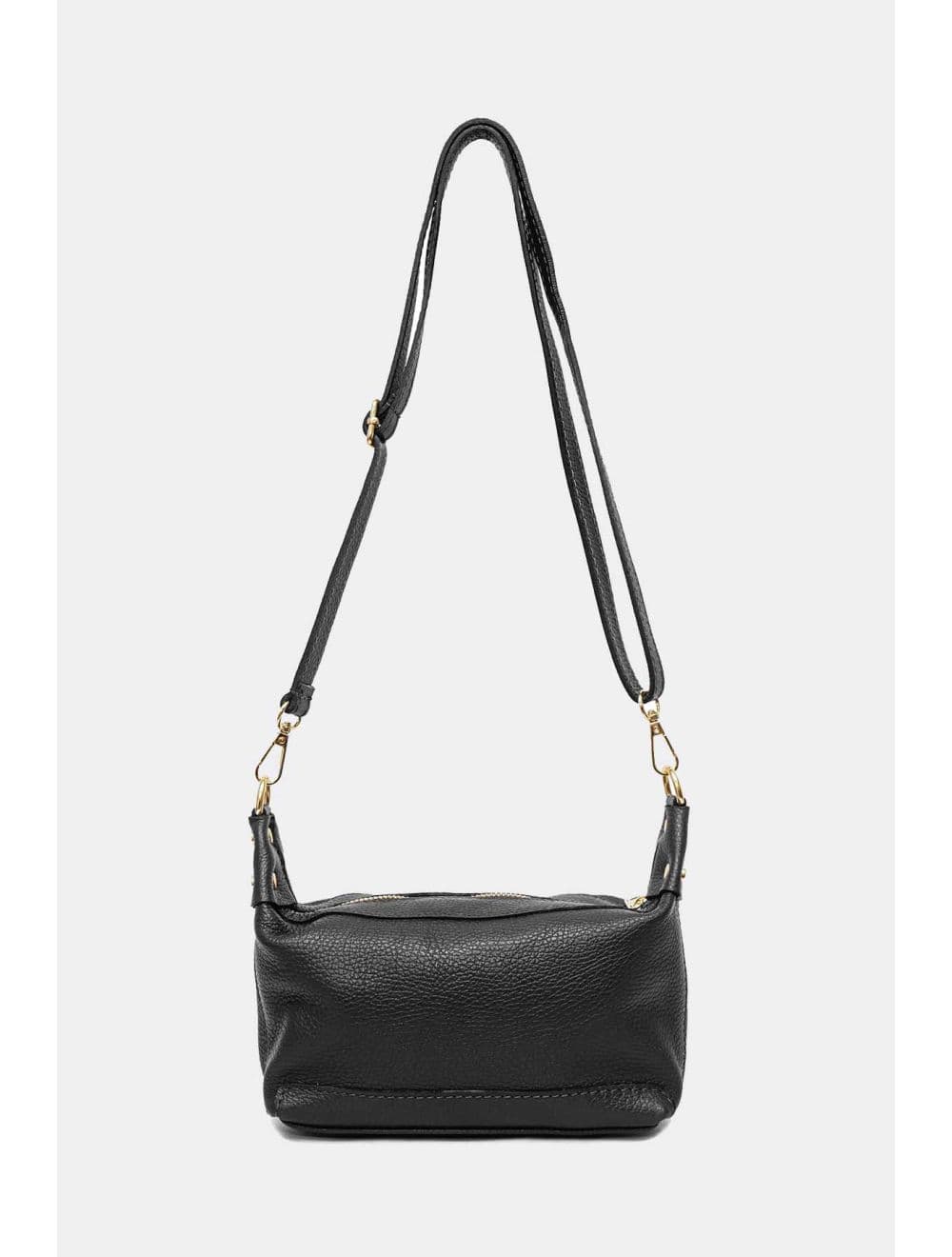 Sac porté croisé en cuir de vachette grainée 4177 ARWEN-Noir
