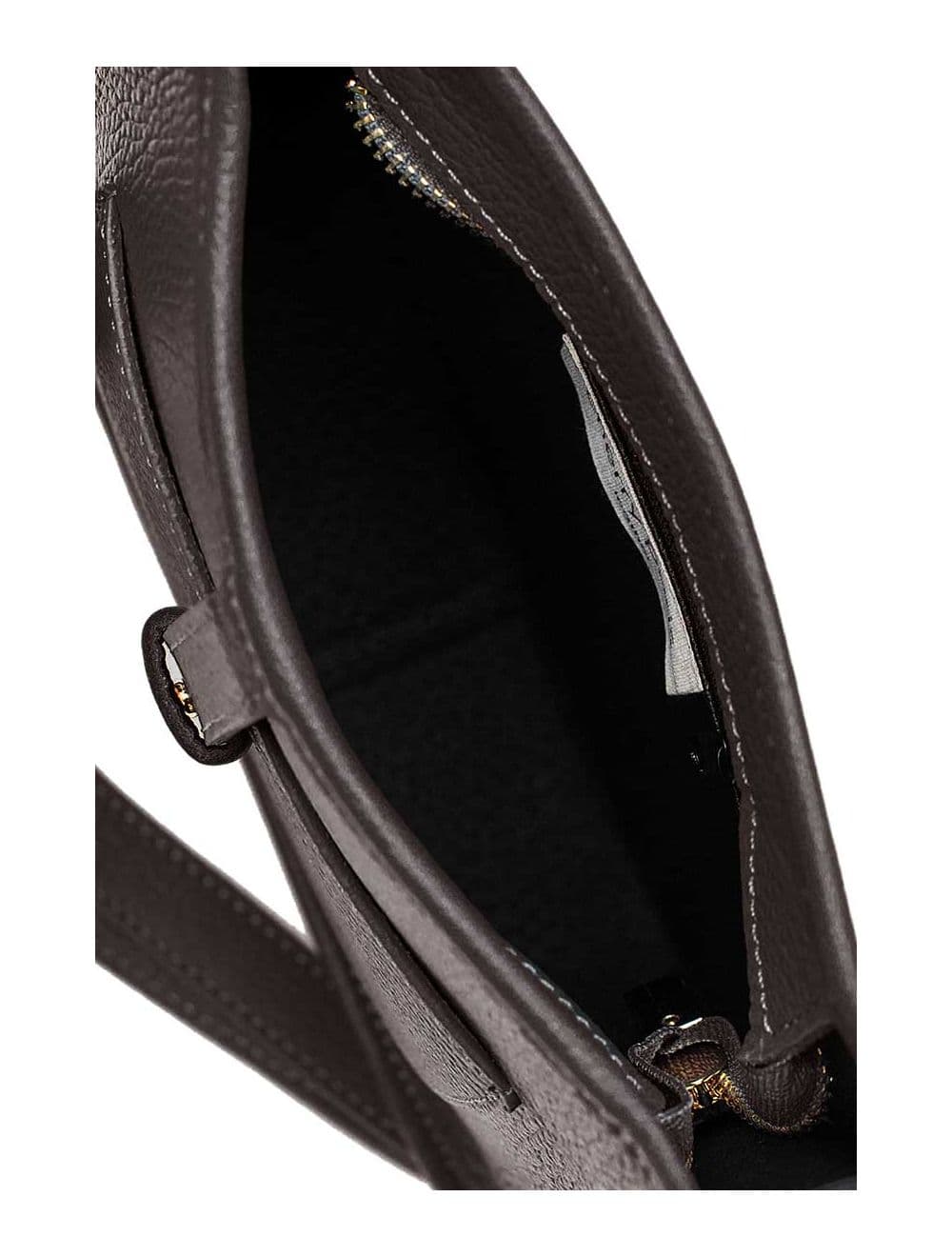 Sac Porté Travers en Cuir Vachette Grainée SIENNA 4057-Chocolat