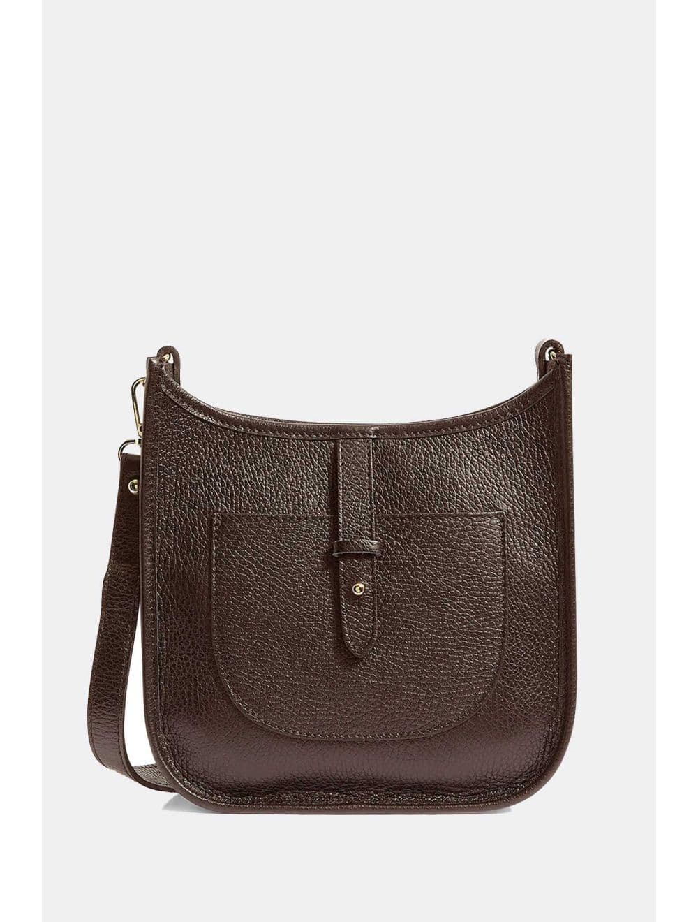 Sac Porté Travers en Cuir Vachette Grainée SIENNA 4057-Chocolat — vue 3