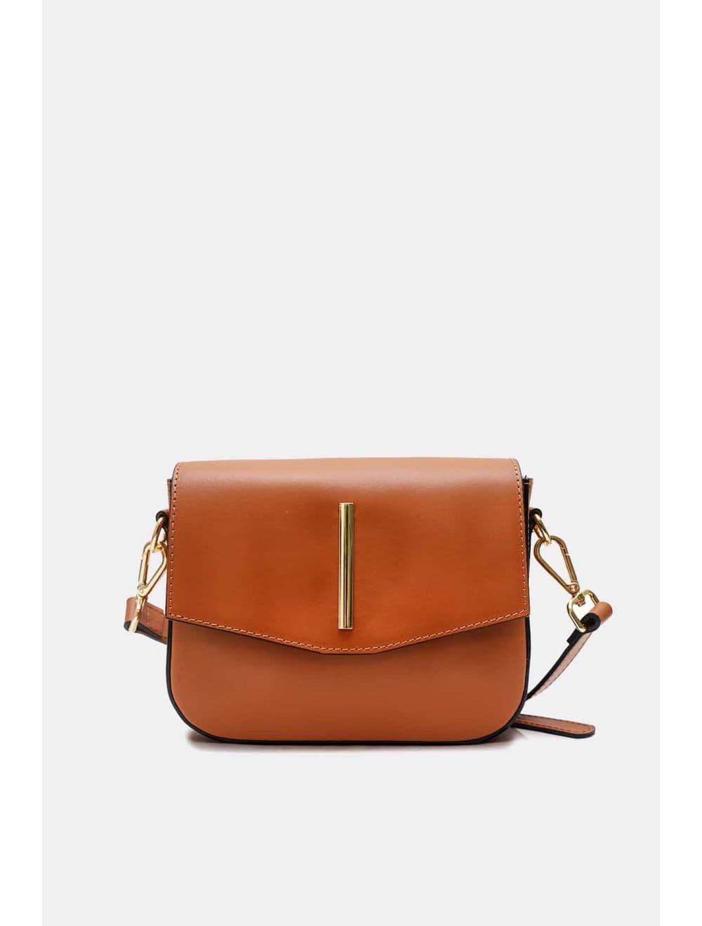 Sac Porté Croisé En Croûte de Vachette Lisse 4180 KADY-Camel