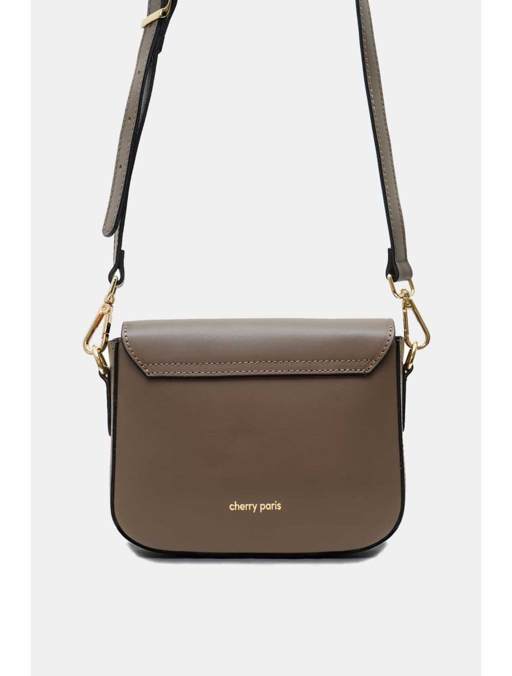 Sac Porté Croisé En Croûte de Vachette Lisse 4180 KADY-Taupe — vue 3