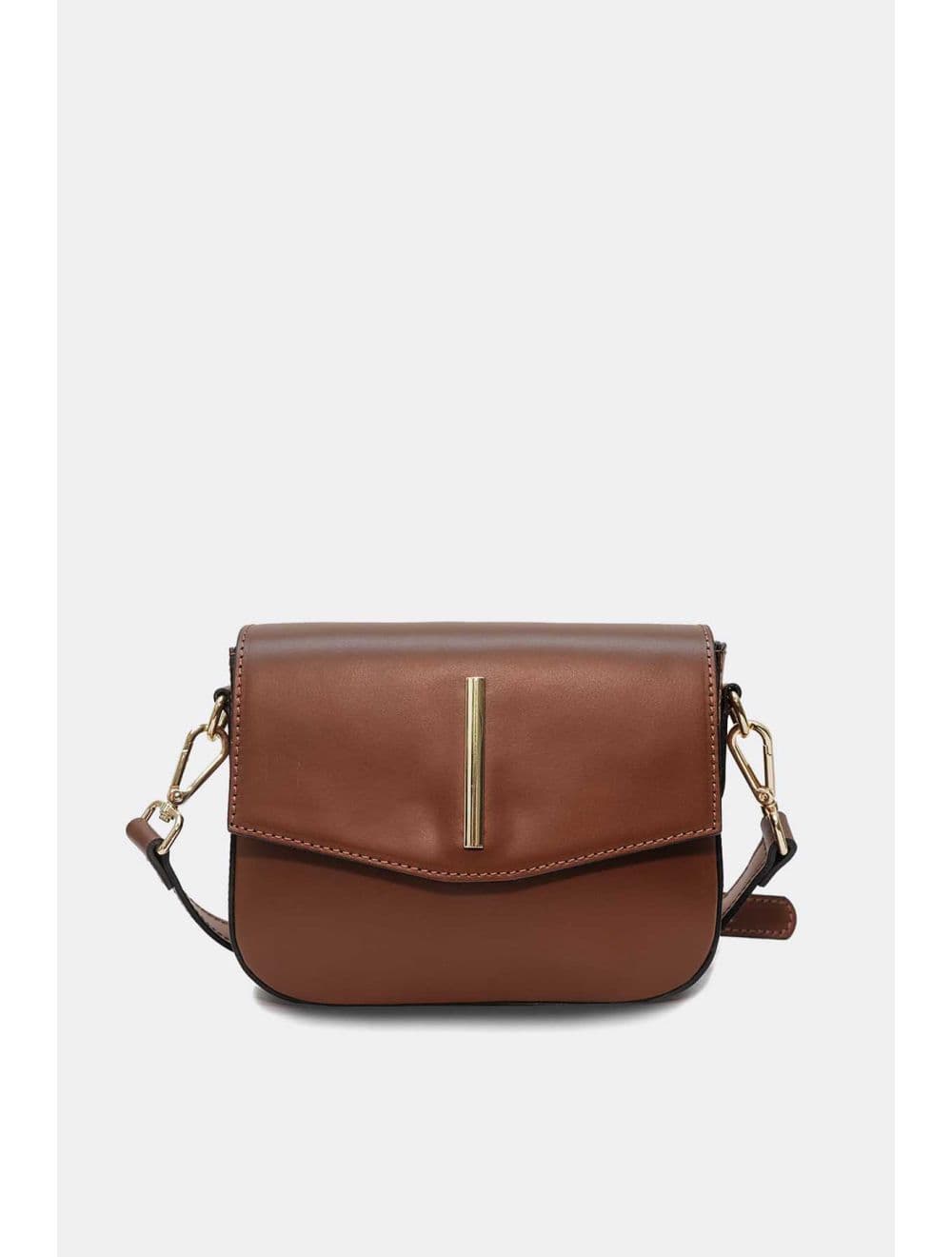 Sac Porté Croisé En Croûte de Vachette Lisse 4180 KADY-Marron