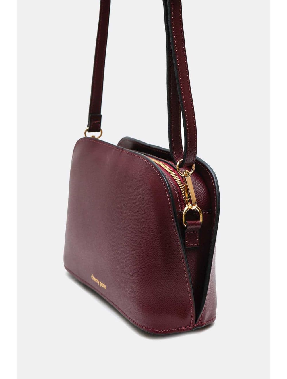 Sac Porté Croisé en Cuir Vachette-DEBORAH PALMELLATO 4013D-Bordeaux — vue 3