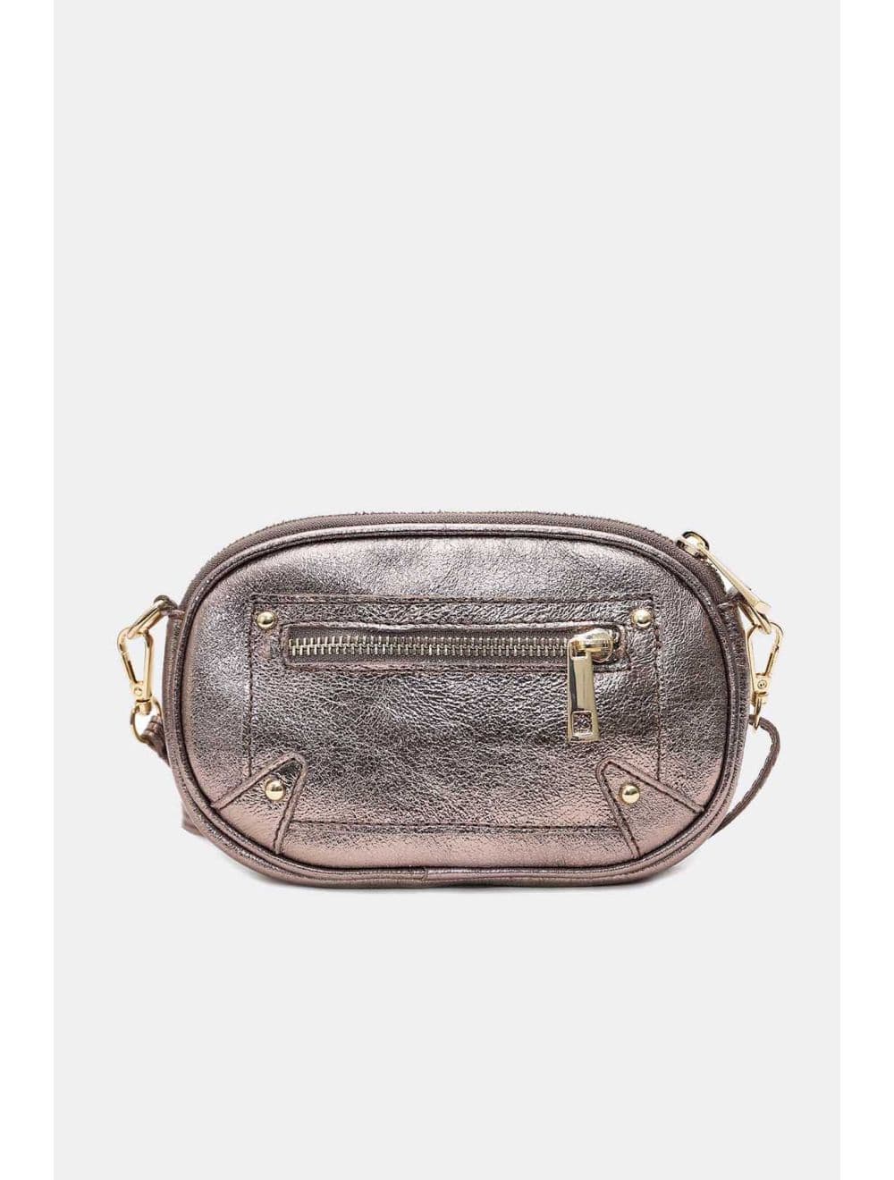 Sac Pochette Cuir Métallisé 4160 YUMI METAL-ETAIN — vue 4
