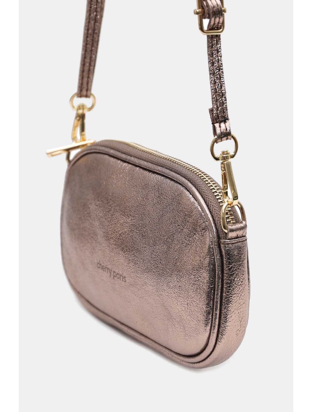 Sac Pochette Cuir Métallisé 4160 YUMI METAL-ETAIN — vue 5