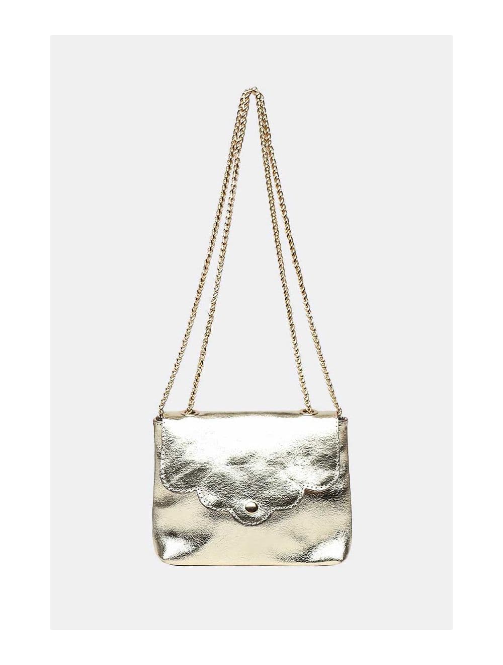 Sac Porté Travers Pochette Cuir Métalisé-3973B MINI PIA METAL-Doré — vue 3