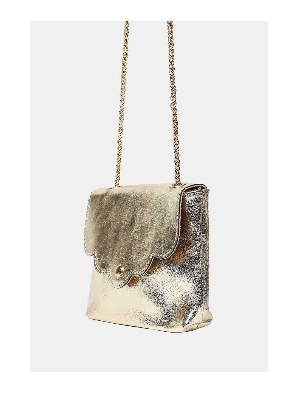 Sac Porté Travers Pochette Cuir Métalisé-3973B MINI PIA METAL-Doré — vue 4