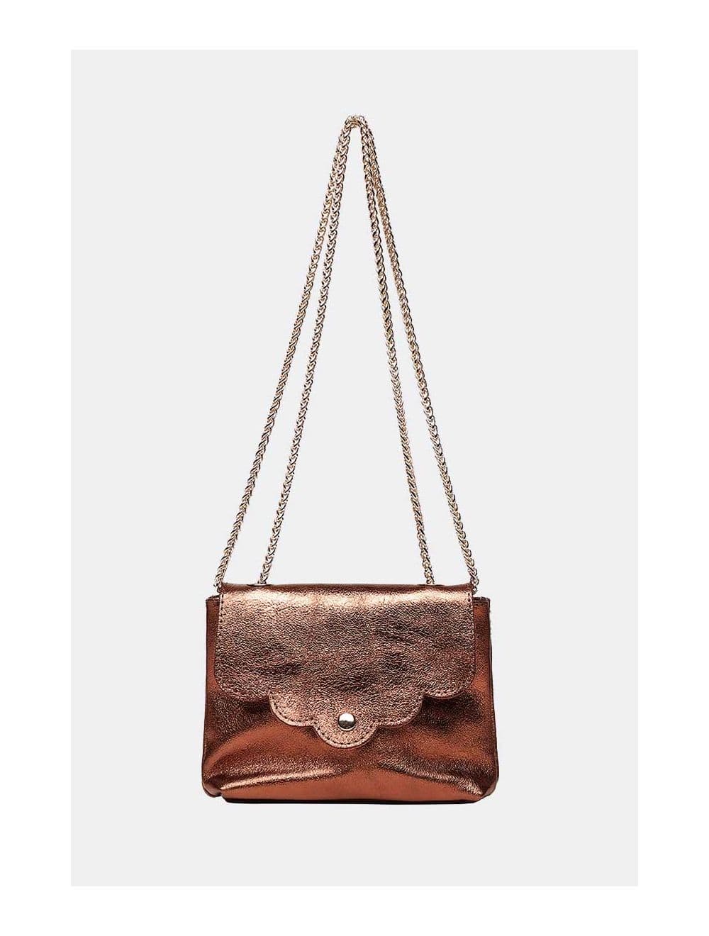 Sac Porté Travers Pochette Cuir Métalisé-3973B MINI PIA METAL-Bronze — vue 3