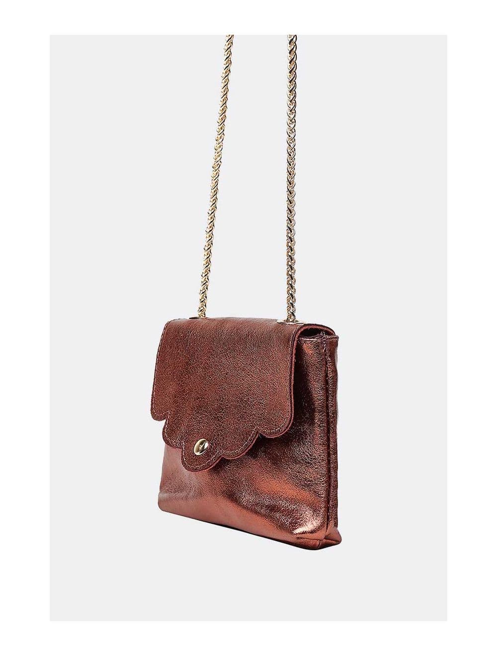 Sac Porté Travers Pochette Cuir Métalisé-3973B MINI PIA METAL-Bronze — vue 4