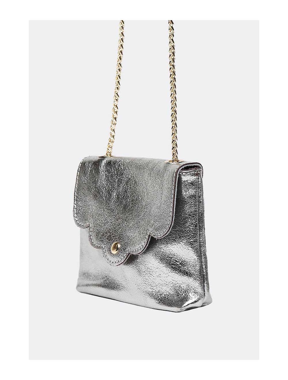 Sac Porté Travers Pochette Cuir Métalisé-3973B MINI PIA METAL-Argenté — vue 4