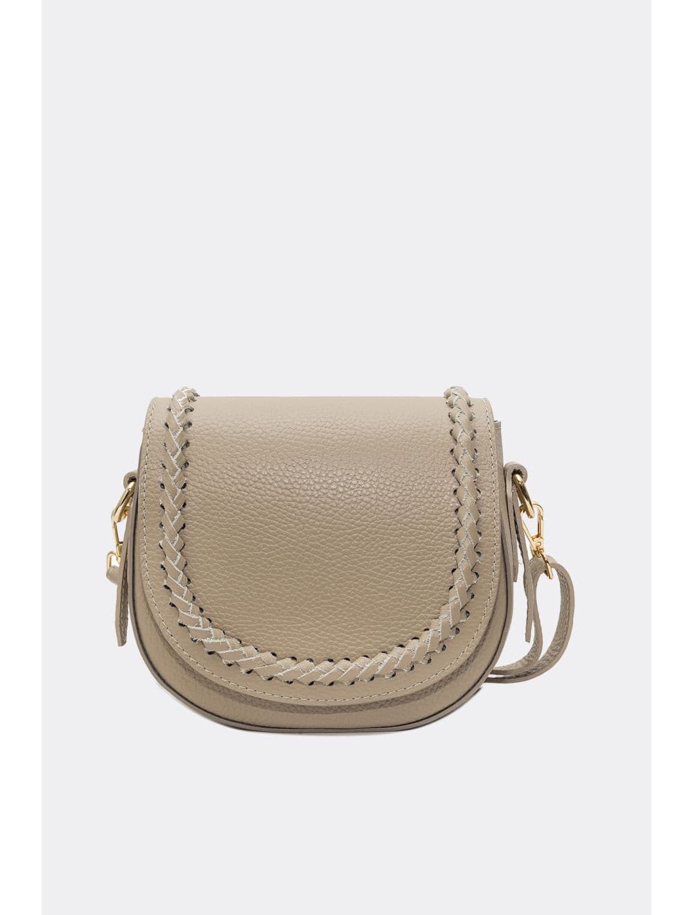 Sac Porté Travers En Cuir Vachette Grainée 4172 DORA-Taupe