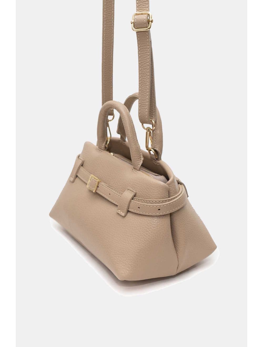 Sac Porté Main En Cuir Vachette Grainée 4169 CAROLINA-Taupe — vue 5