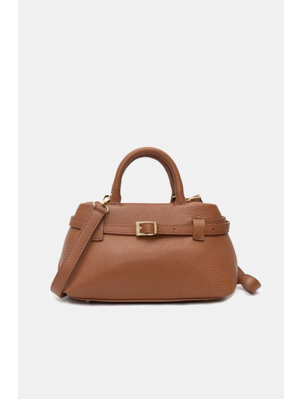 Sac Porté Main En Cuir Vachette Grainée 4169 CAROLINA-Cognac — vue 4