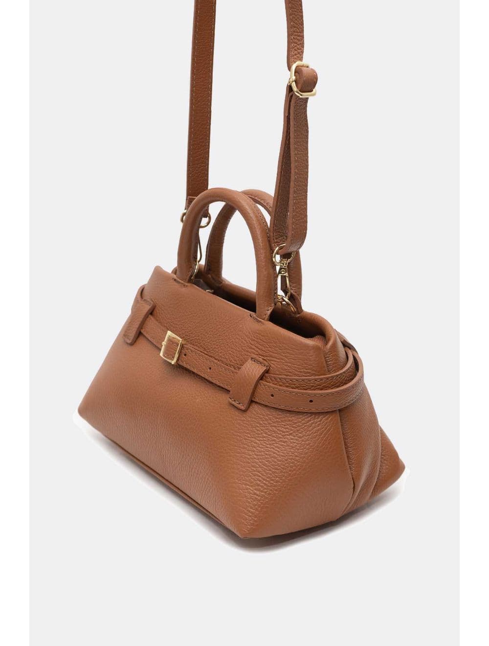 Sac Porté Main En Cuir Vachette Grainée 4169 CAROLINA-Cognac — vue 5